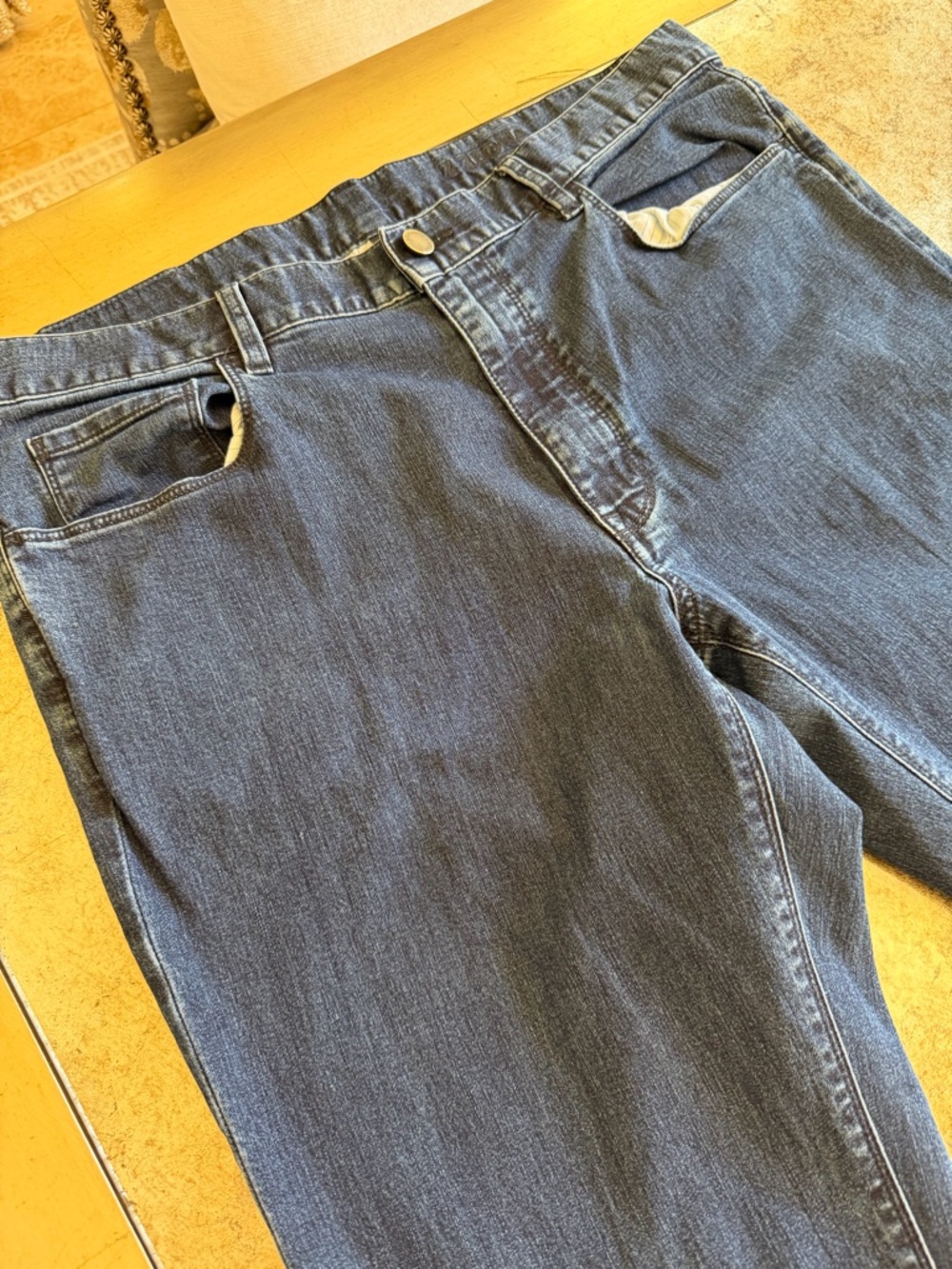 Z Zegna Men's Dark Blue Straight Jeans